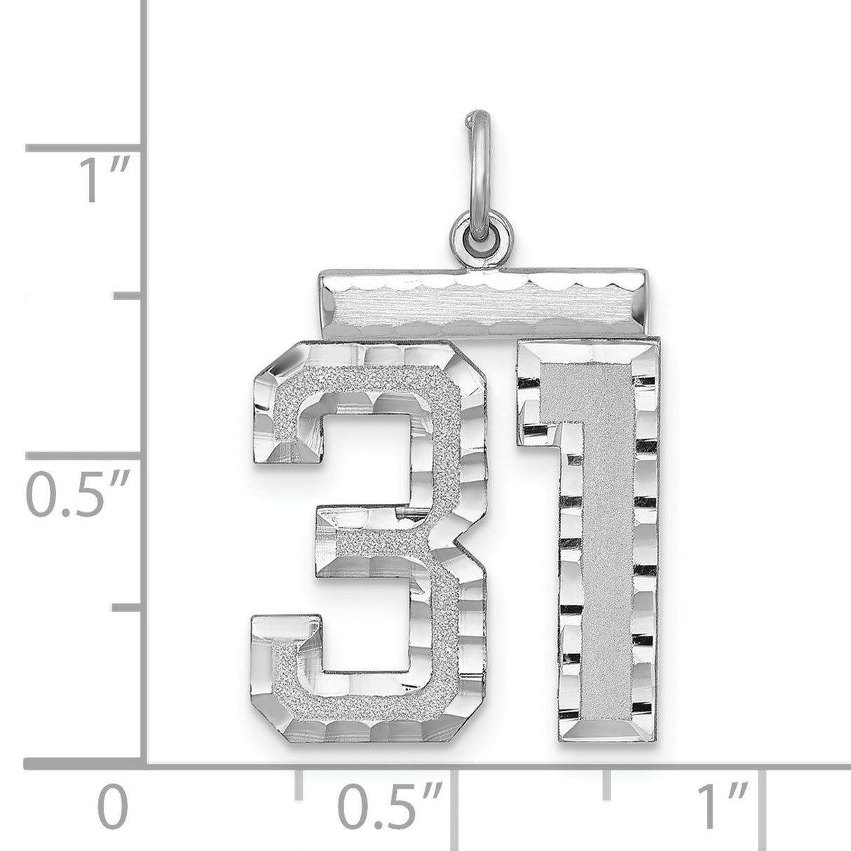 Large #31 Charm Pendant in Real 925 Sterling Silver