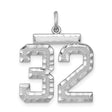 Large #32 Charm Pendant in Real 925 Sterling Silver