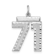 Large #71 Charm Pendant in Real 925 Sterling Silver