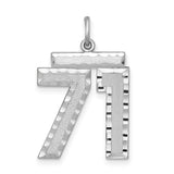 Large #71 Charm Pendant in Real 925 Sterling Silver