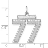 Large #77 Charm Pendant in Real 925 Sterling Silver
