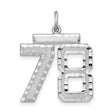 Large #78 Charm Pendant in Real 925 Sterling Silver