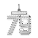 Large #79 Charm Pendant in Real 925 Sterling Silver