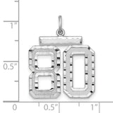 Large #80 Charm Pendant in Real 925 Sterling Silver