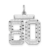 Large #80 Charm Pendant in Real 925 Sterling Silver