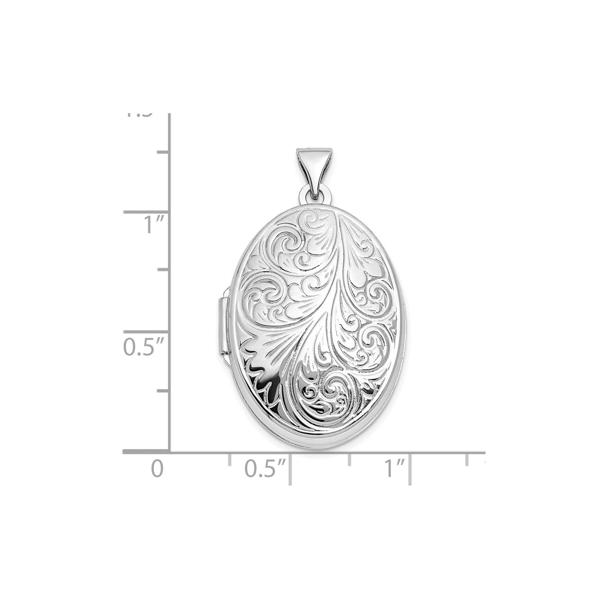 Sterling Silver Oval Locket Pendant with Floral Engraving, Vintage Style Keepsake Jewelry for Women
