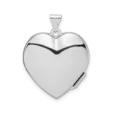 Sterling Silver Heart Shaped Locket Pendant with Polished Finish for Women