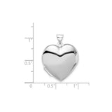Sterling Silver Heart Shaped Locket Pendant with Polished Finish for Women