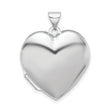 Sterling Silver Heart Shaped Locket Pendant with Polished Finish for Women