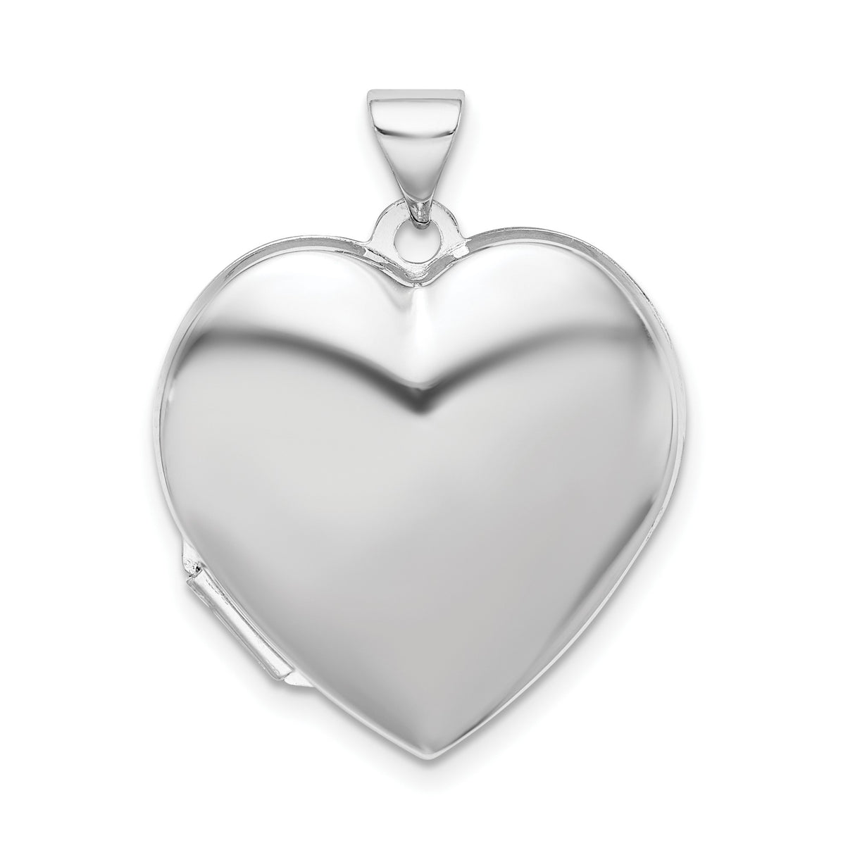 Sterling Silver Heart Shaped Locket Pendant with Polished Finish for Women