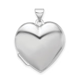 Sterling Silver Heart Shaped Locket Pendant with Polished Finish for Women