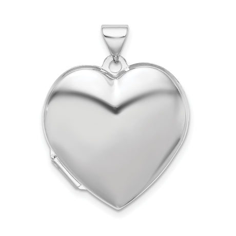 Sterling Silver Heart Shaped Locket Pendant with Polished Finish for Women