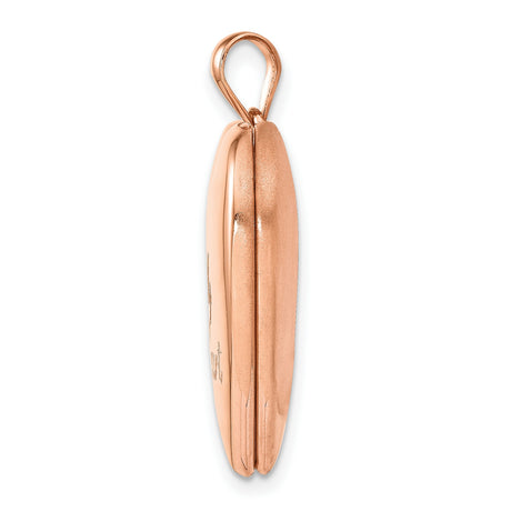 Sterling Silver Heart Locket Pendant, Rose Gold Finish, Memorial Keepsake Jewelry for Women