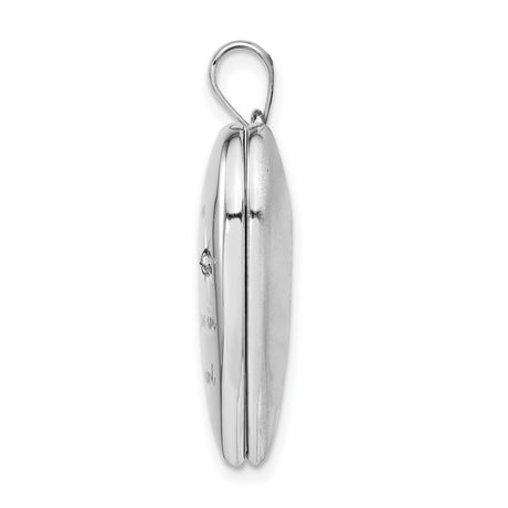 Sterling Silver Heart Pendant with Diamond Accent, Christian Memorial Jewelry for Women