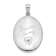 Sterling Silver Oval Locket Pendant with Diamond, Forever In My Heart Engraving, Memorial Jewelry
