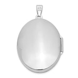 Sterling Silver Oval Locket Pendant with Polished Finish, Classic Keepsake Design for Women