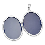 Sterling Silver Oval Locket Pendant with Polished Finish, Classic Keepsake Design for Women
