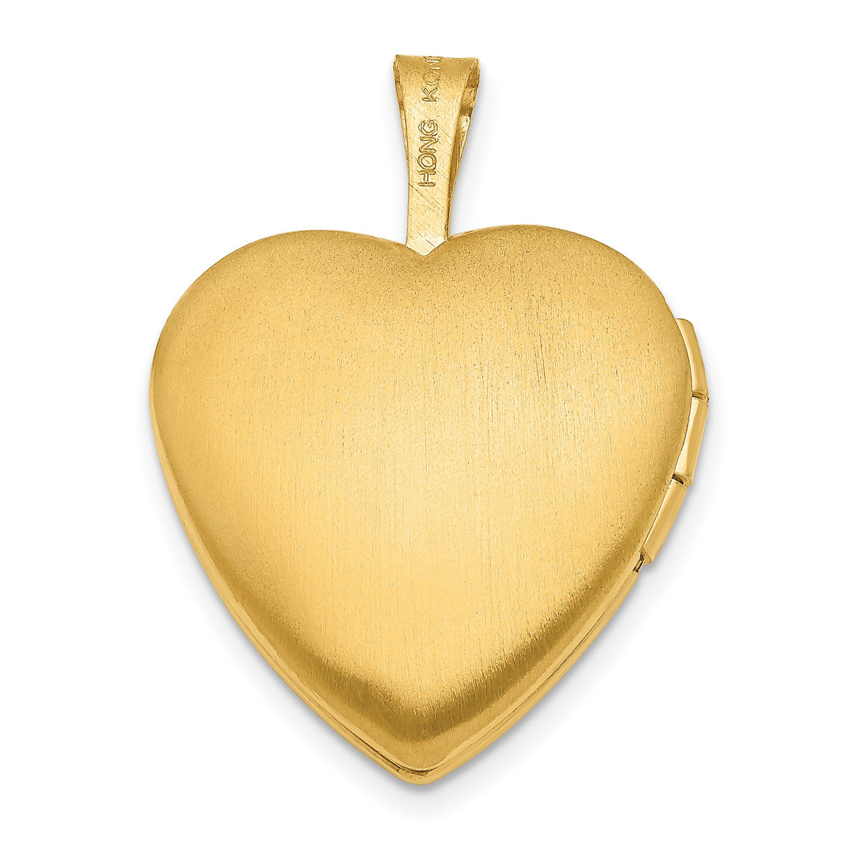 1/20 Gold Filled Satin and Polished 2 Frame 15mm Heart Locket Charm Pendant in Real  Yellow Gold