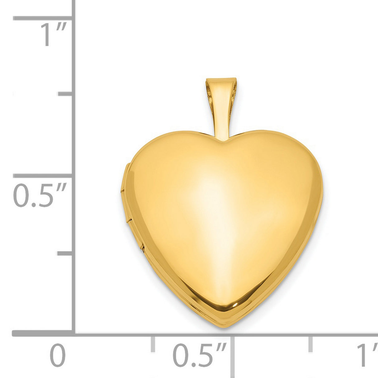 1/20 Gold Filled Satin and Polished 2 Frame 15mm Heart Locket Charm Pendant in Real  Yellow Gold