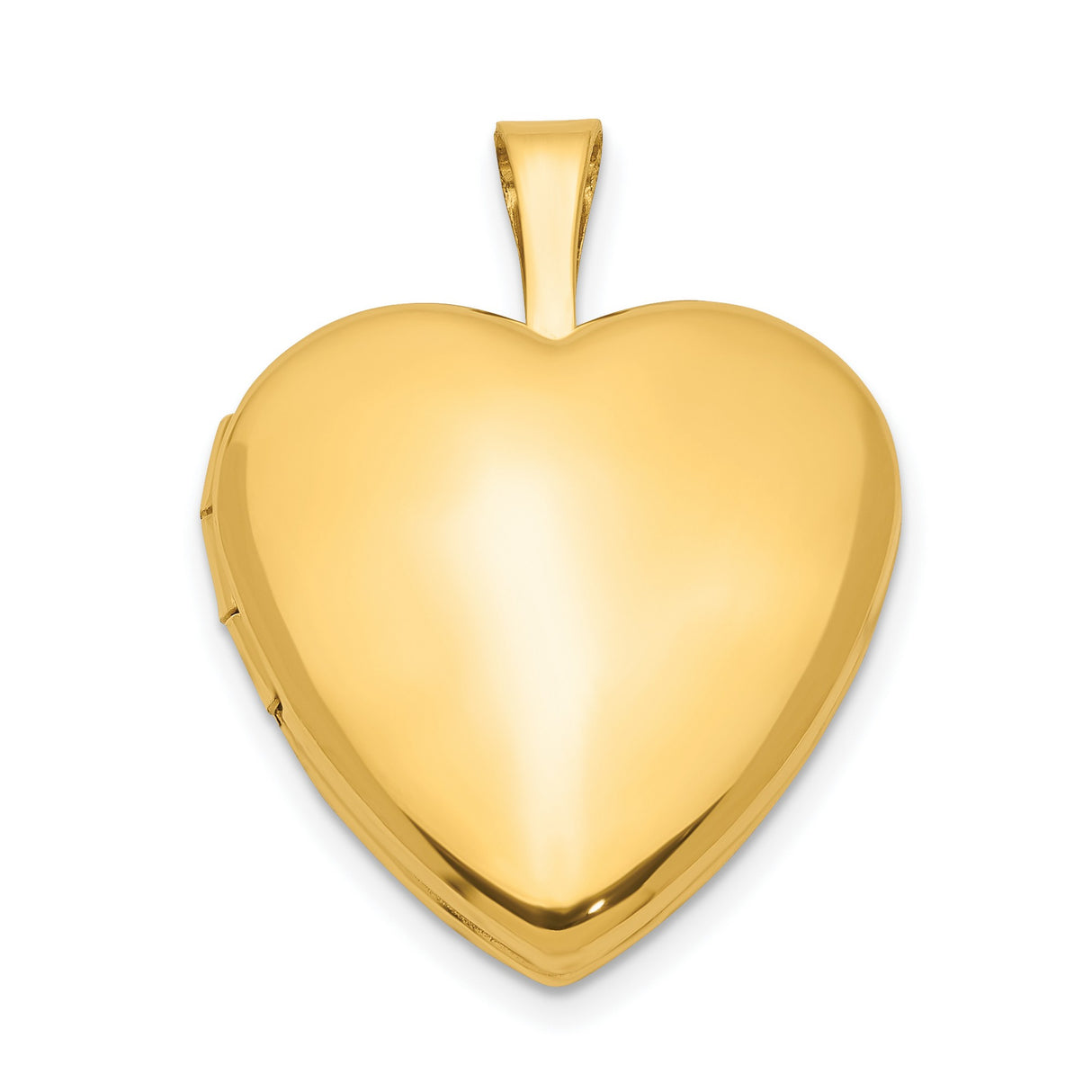 1/20 Gold Filled Satin and Polished 2 Frame 15mm Heart Locket Charm Pendant in Real  Yellow Gold