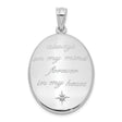 Sterling Silver Memorial Pendant with Diamond Accent, Oval Design with Star, Always on My Mind Theme