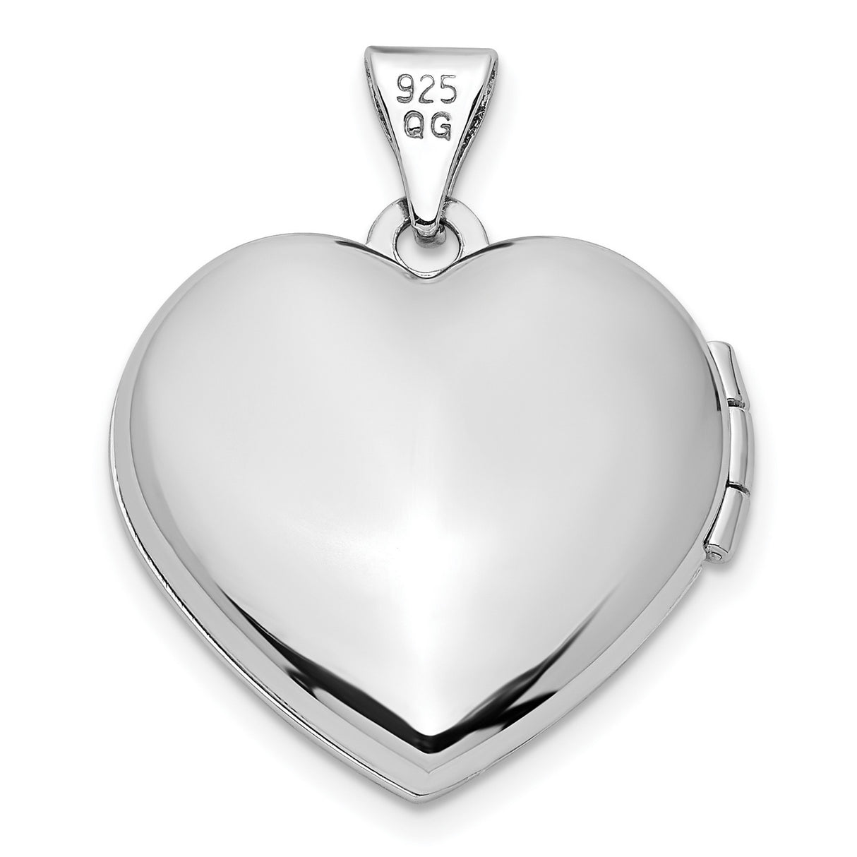 Sterling Silver Heart Locket Pendant with Rose Gold Double Heart, Textured Accents, Diamond Accent