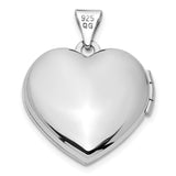 Sterling Silver Heart Locket Pendant with Rose Gold Double Heart, Textured Accents, Diamond Accent