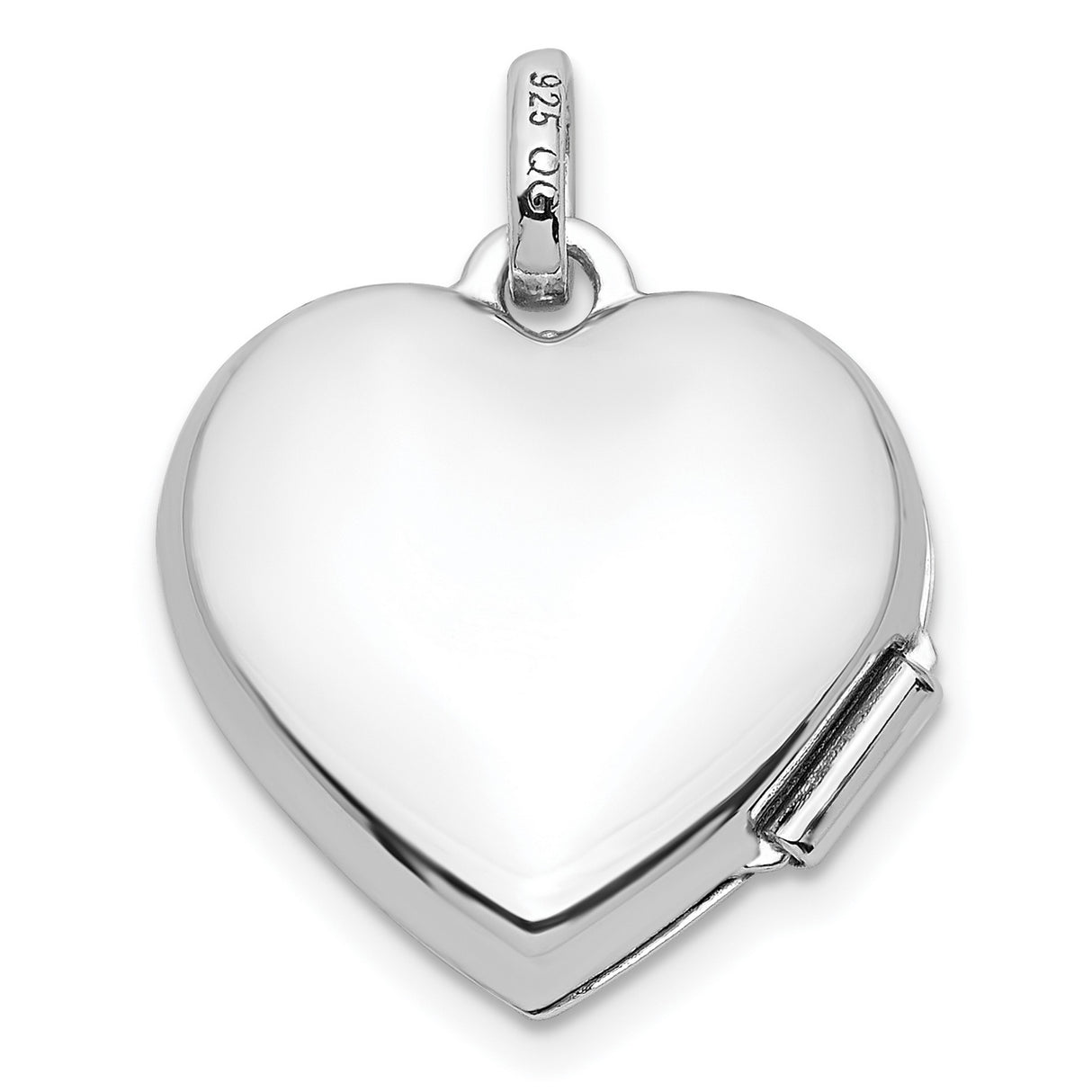 Sterling Silver Heart Locket Pendant with Mom and Floral Scrollwork Design