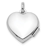 Sterling Silver Heart Locket Pendant with Mom and Floral Scrollwork Design
