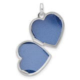 Sterling Silver Heart Locket Pendant with Mom and Floral Scrollwork Design