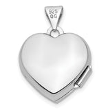 Sterling Silver Heart Shaped Locket Pendant with Embossed Double Hearts and Scroll Detailing