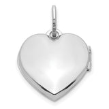 Sterling Silver Heart Locket Pendant with Lab Created Ruby, Romantic Keepsake for Women
