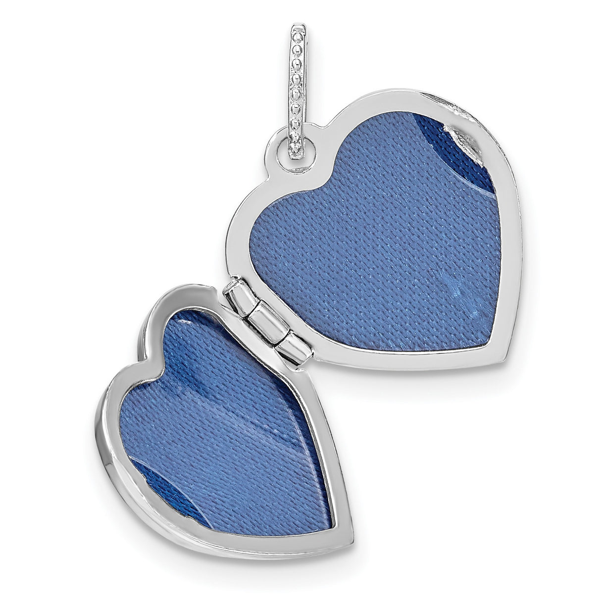 Sterling Silver Heart Locket Pendant with Lab Created Ruby, Romantic Keepsake for Women