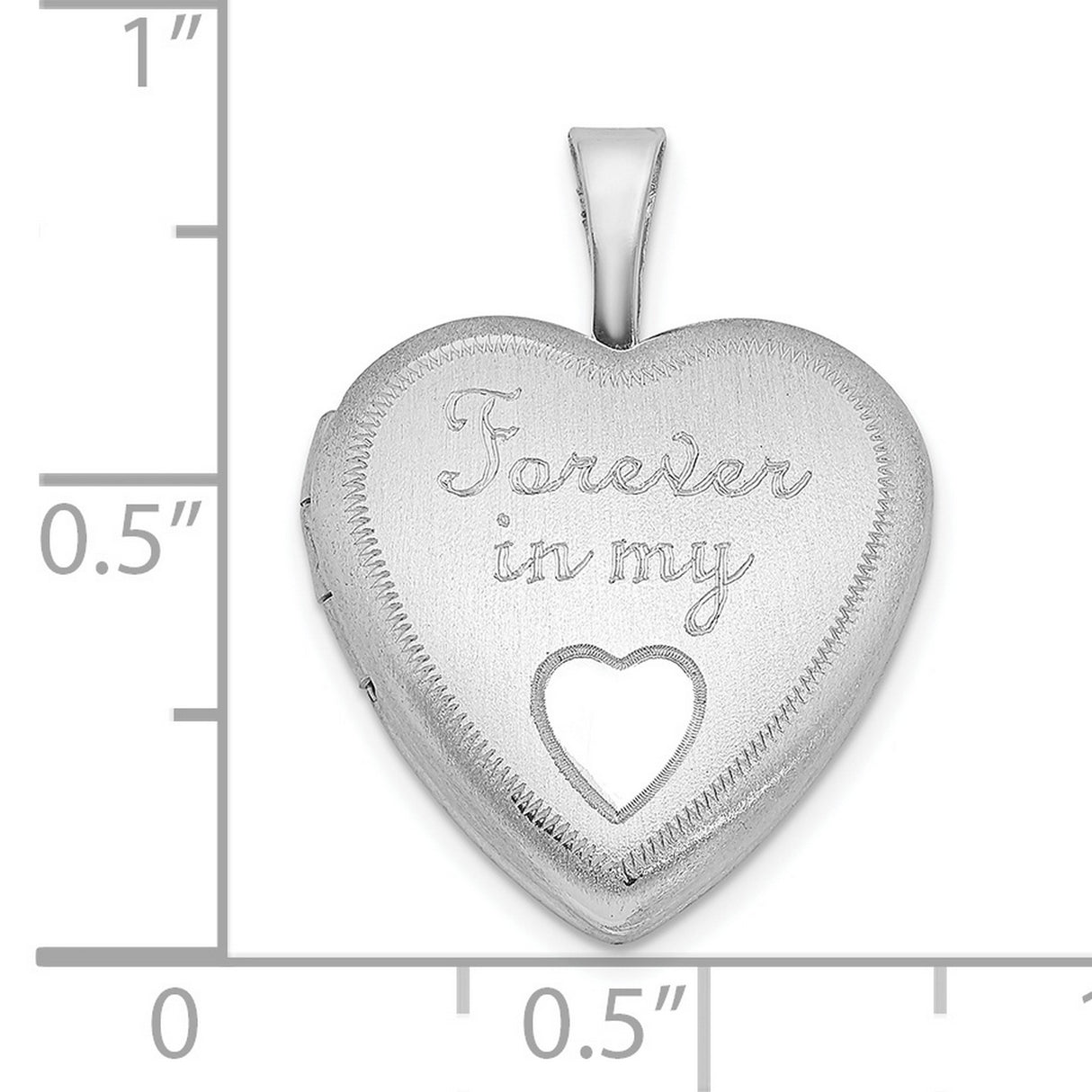 Sterling Silver Heart Locket Pendant with Cutout Heart and Forever in My Engraving