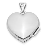 CZ Love Moon and Back 18mm Heart Locket Charm Pendant in Real 925 Sterling Silver