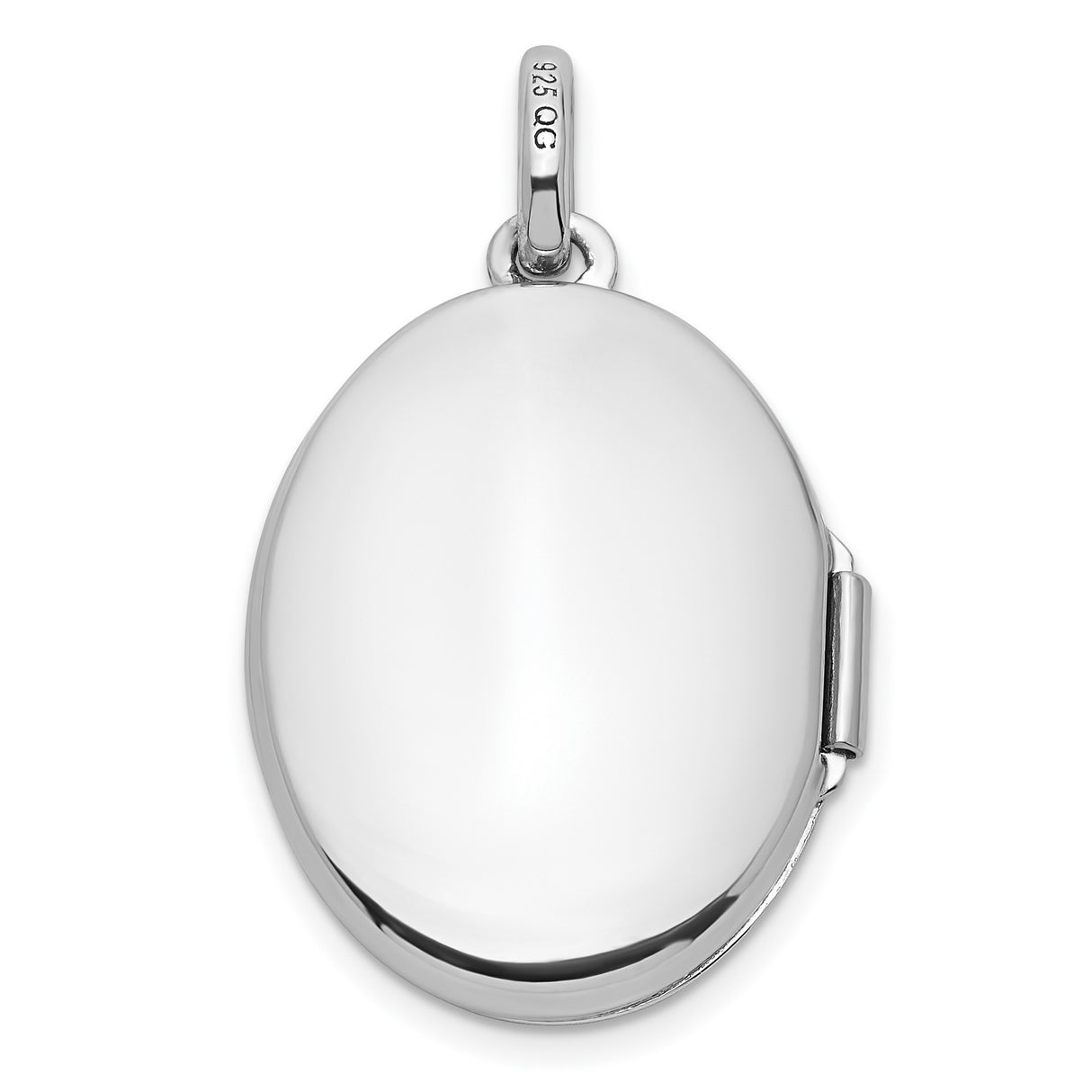 Sterling Silver Oval Locket Pendant with Diamond, Star Accents and Celestial Design for Women