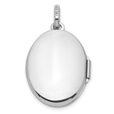 Sterling Silver Oval Locket Pendant with Diamond, Star Accents and Celestial Design for Women