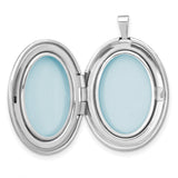 Sterling Silver Oval Locket Pendant with Green Enameled Four-Leaf Clover, Irish Heritage Design