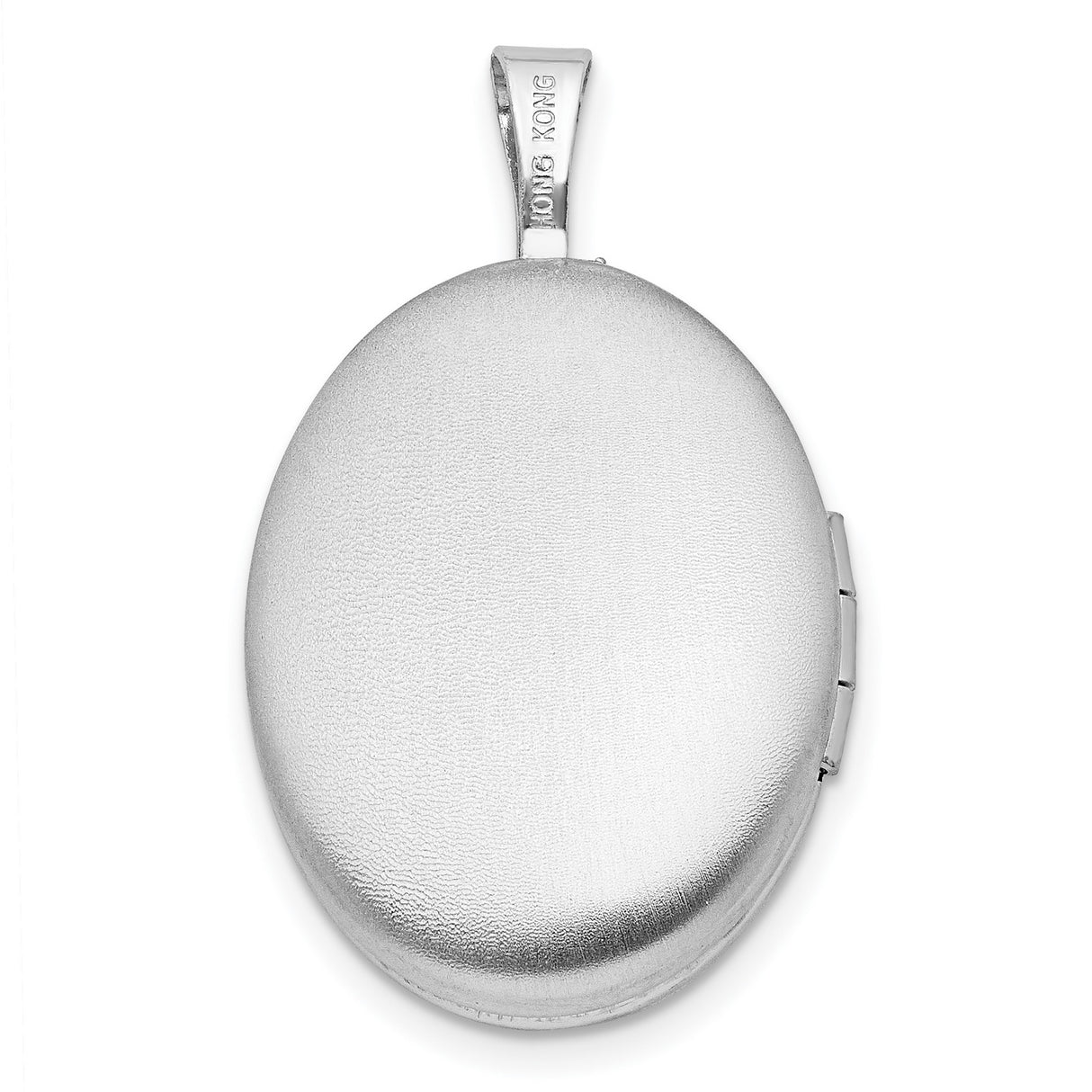 Sterling Silver Oval Communion Locket Pendant with Chalice, Cross, and Eight-Point Star