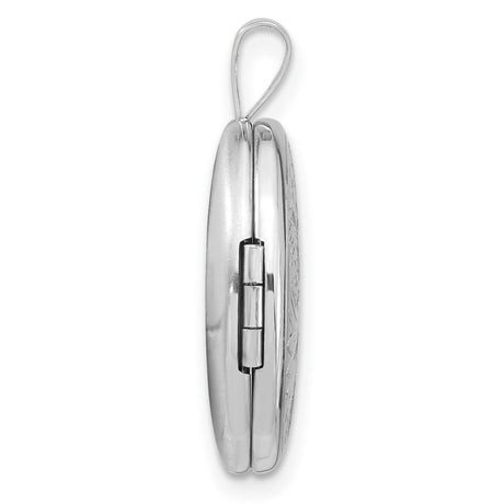 Polished Scroll Design 19x15mm Oval Locket Charm Pendant in Real 925 Sterling Silver