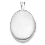 Polished Scroll Design 19x15mm Oval Locket Charm Pendant in Real 925 Sterling Silver