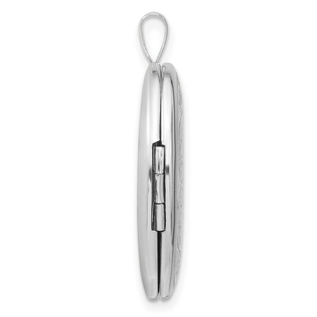 Swirled Border 26x20mm Oval Locket Charm Pendant in Real 925 Sterling Silver