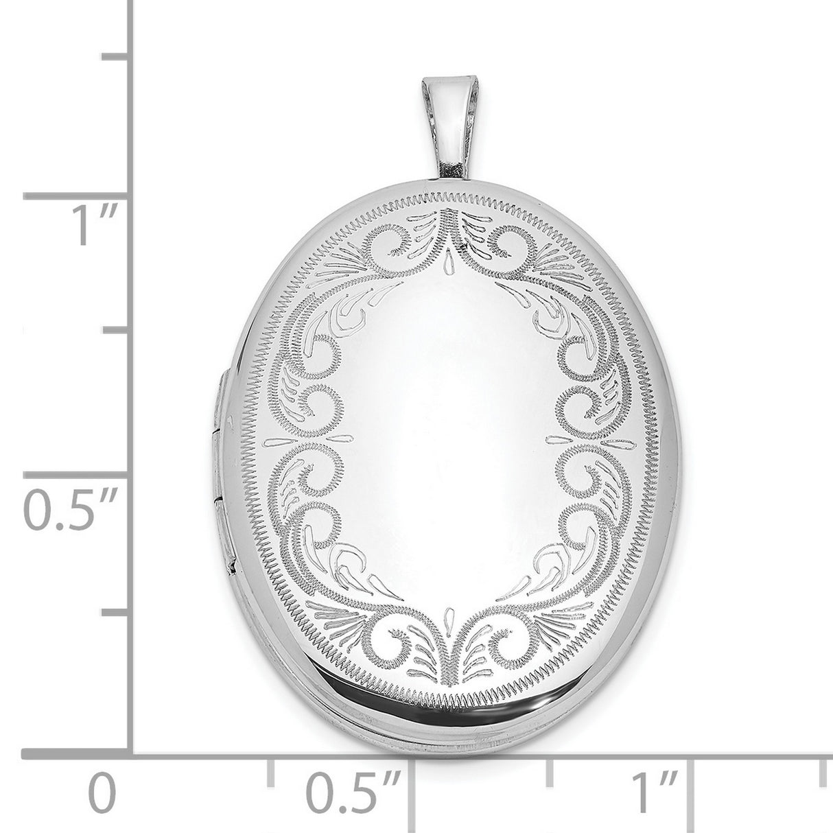 Swirled Border 26x20mm Oval Locket Charm Pendant in Real 925 Sterling Silver