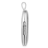 Paisley Border 26x20mm Oval Locket Charm Pendant in Real 925 Sterling Silver