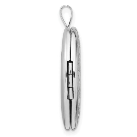 Sterling Silver Oval Locket Pendant with Heart and Vine Design for Women