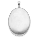 Sterling Silver Oval Locket Pendant with Heart and Vine Design for Women