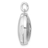 Sterling Silver Round Locket Pendant with Cubic Zirconia, Starburst Design, Spiritual Keepsake Jewelry