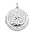 Sterling Silver Round Locket Pendant with Cubic Zirconia, Starburst Design, Spiritual Keepsake Jewelry