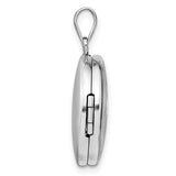 Sterling Silver Round Locket Pendant with Fleur de Lis Symbol, French Heritage Jewelry
