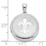 Sterling Silver Round Locket Pendant with Fleur de Lis Symbol, French Heritage Jewelry